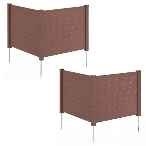 36''H x 48''W Air Conditioner Fence Privacy Screen 4 Panels, Brown