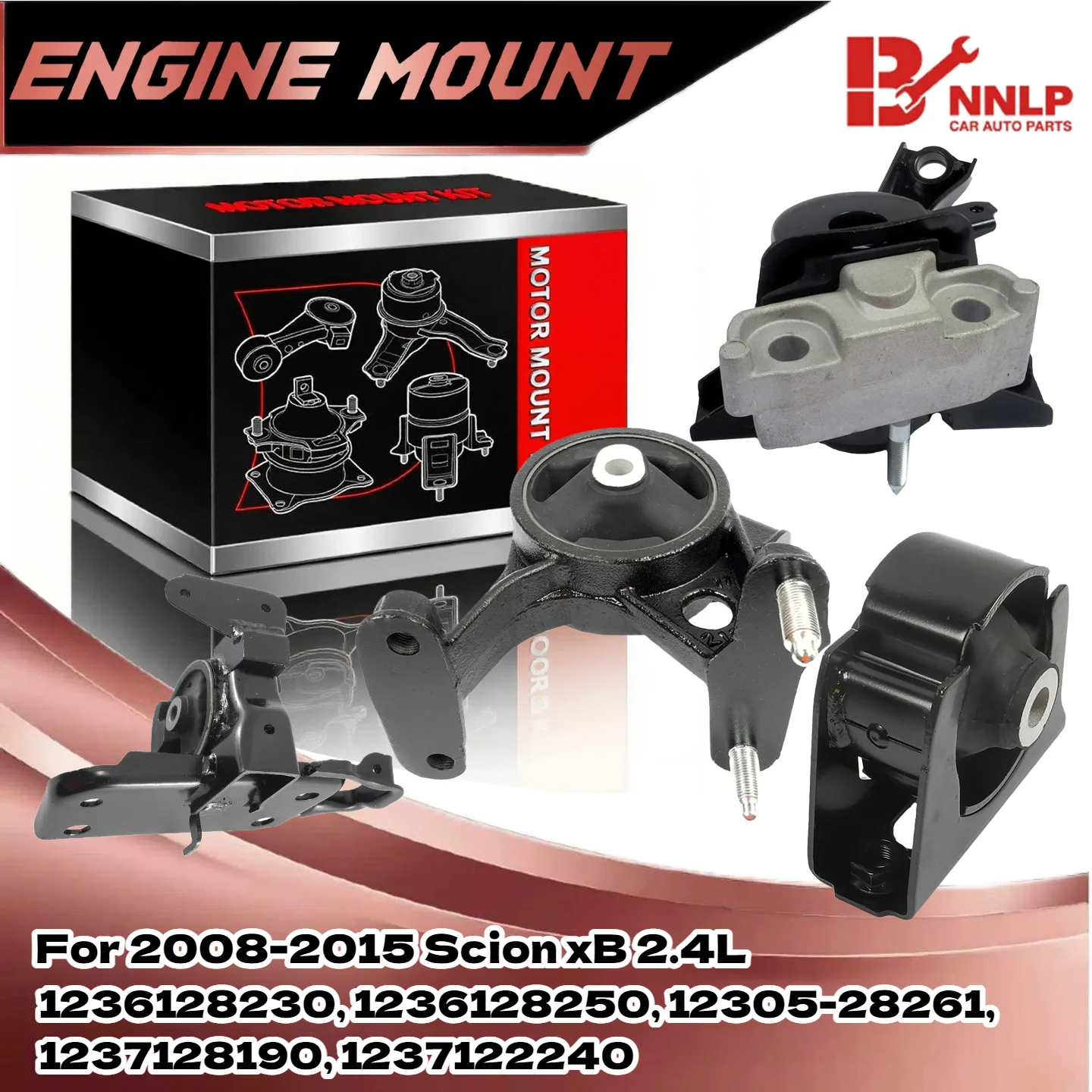 

Motor Mounts & Automatic Transmission Mount Set 4PCS for 2008-2015 Scion xB 2.4L