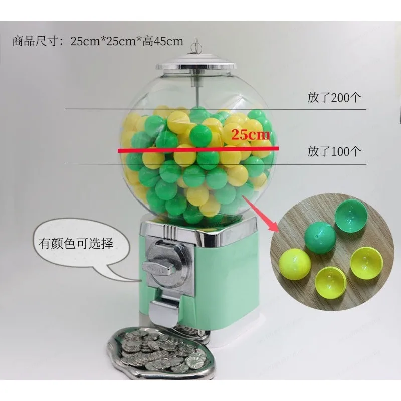 Mini Coin Operated Gashapon Machine for 32mm Capsules, Small Tabletop Gacha Dispenser for Party Game & Raffle Draw
