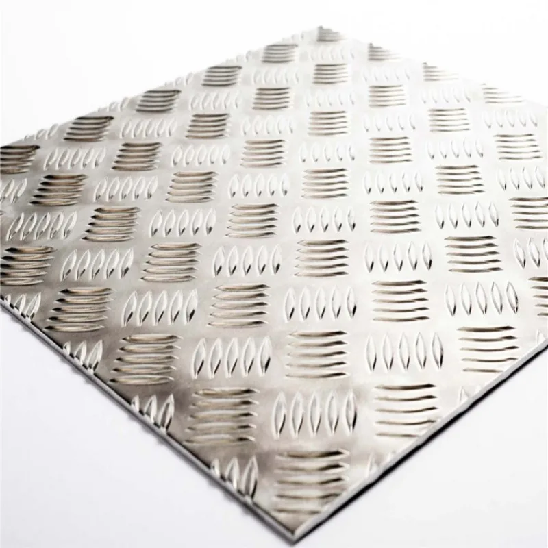 1060 5052 6061 Aluminum Diamond Plate 5 Bar Tread Plate Non Slip Floor Sheet