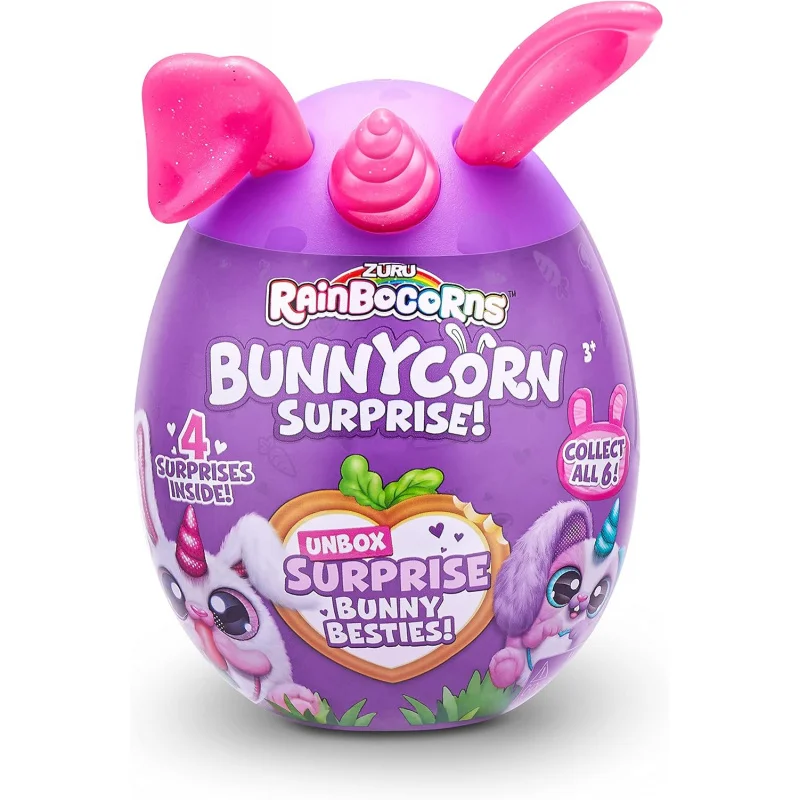 Rainbocorns Bunnycorn Surprise (2 Pack) Collectible Plush Stuffed Animal, Surprise Eggs, Stickers, Ages 3+ for Girls & Children