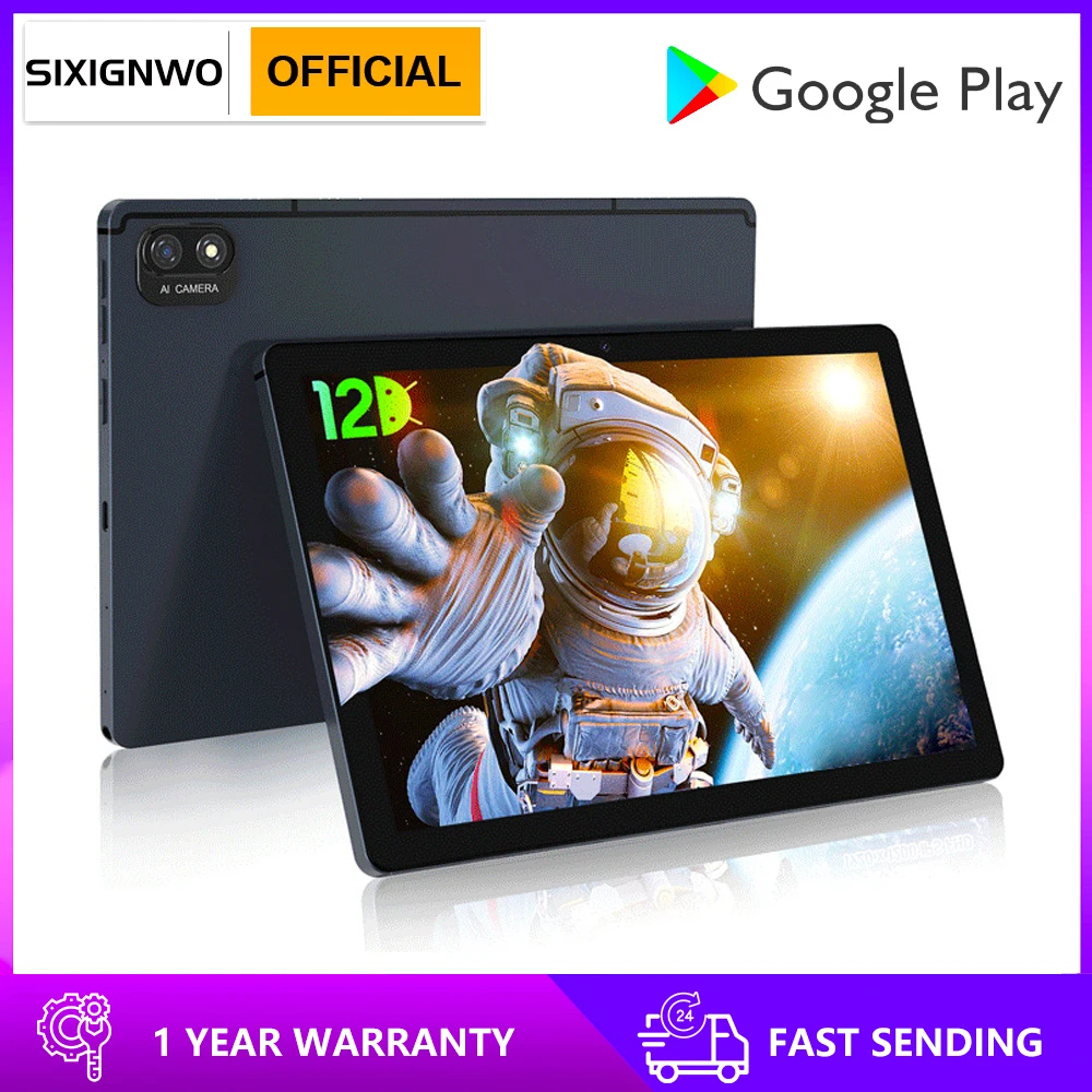 SIXIGNWO Android 12 Tablet 10 inch 1920x1200 Resolution GPS Unisoc T616  Octa-core CPU Gaming 8GB RAM 256GB ROM 8000mAh Tablets