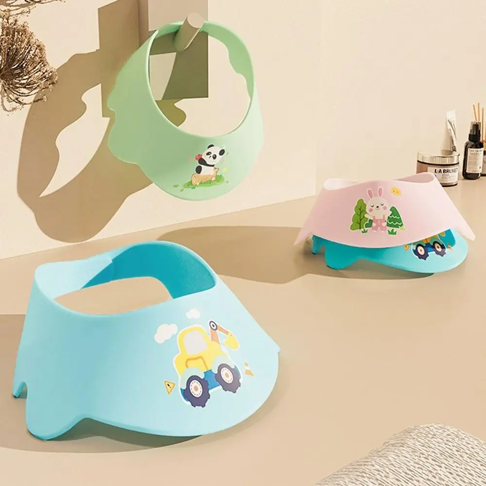 

Новая детская шапочка для душа с рисунком из ЭВА, защита глаз, детская шапка с козырьком для ванны, регулируемая мягкая водонепроницаемая шапка для шампуня