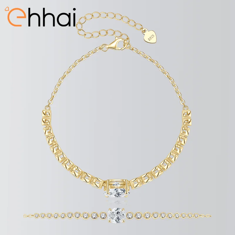 

Сертифицированный Ehhai GRA овальный браслет из муассанита 3,0 карата для женщин, стерлинговое серебро 925 пробы, подвесные цепочки для свадебных украшений, подарки, Pulseras