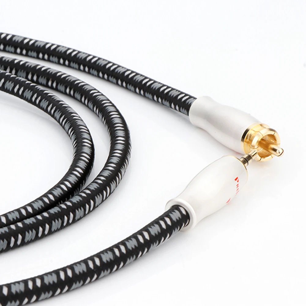 HIFI 3.5mm Jack Aux to RCA Audio Cable Speaker Wire Subwoofer Soundbar Amplifiers DVD