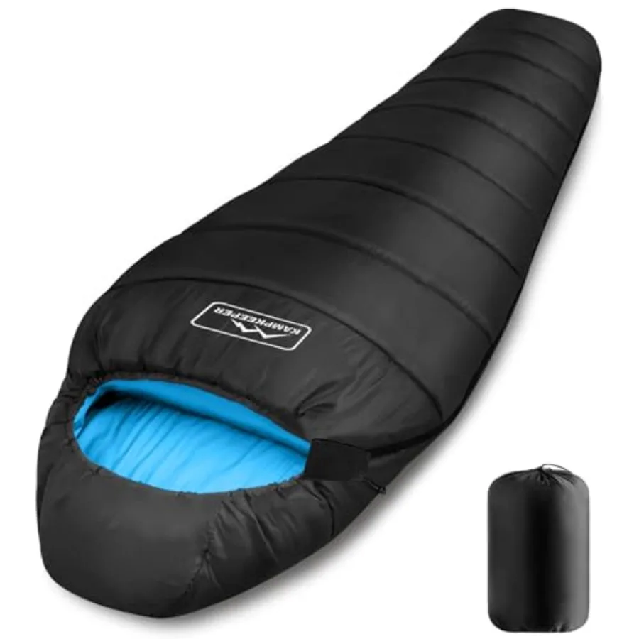 

Mummy Sleeping Bag Cold Weather Camping Sleeping Bag 32℉ 3-4 Seasons Adults Sleeping Bag Non-Snag Zipper with Adjustable Hood f