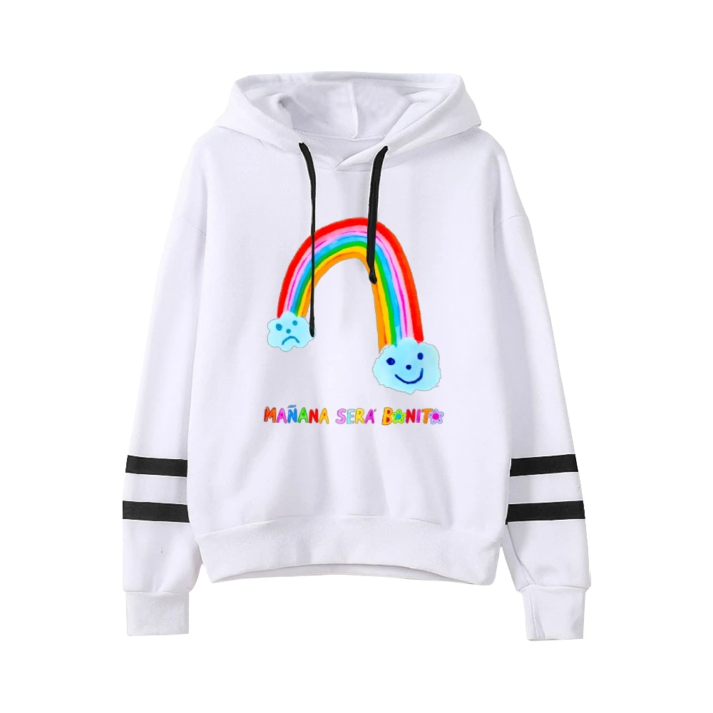 Karol G Manana Sera Bonito Sweat à capuche arc-en-ciel unisexe, sans poche, barres parallèles, manches, PVD, nouveau logo, vêtements pour hommes et femmes