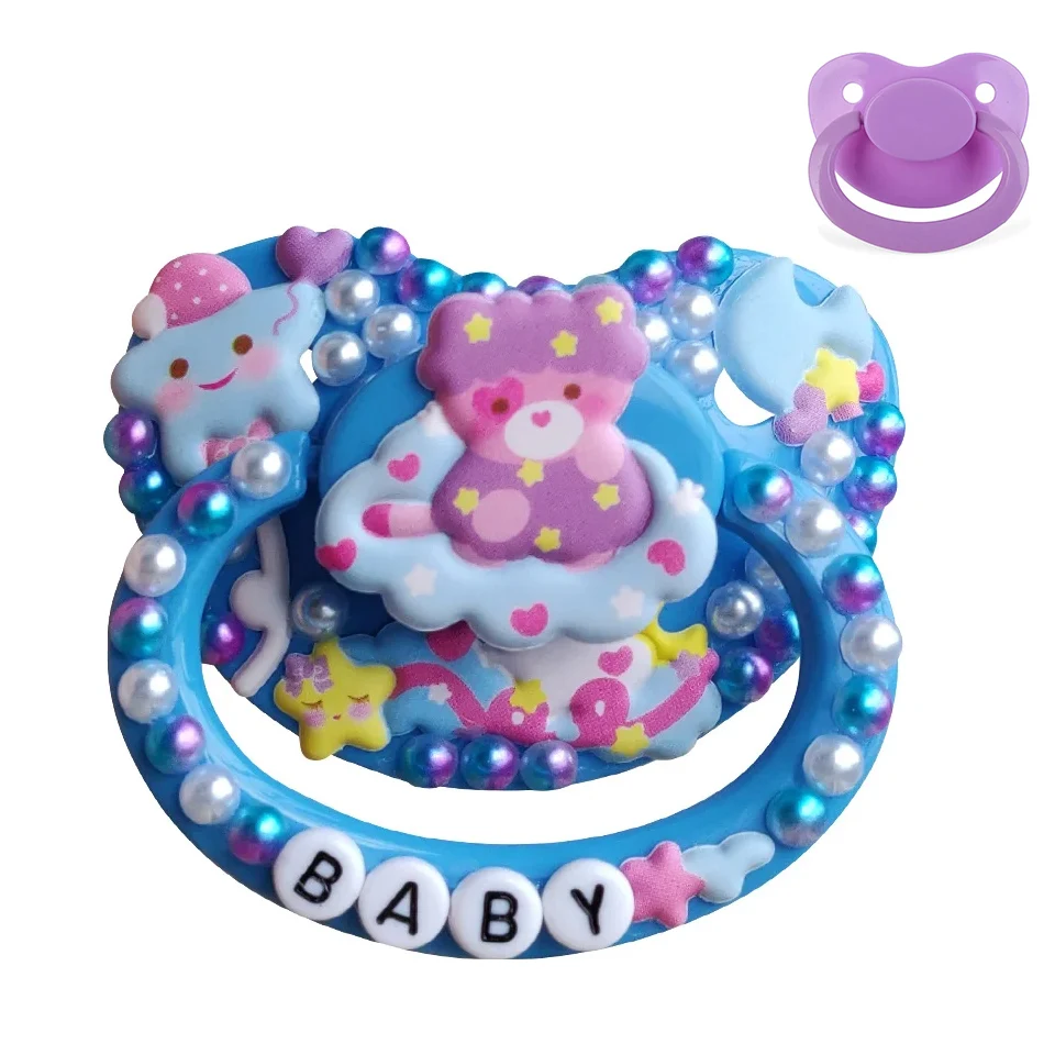 100% Handmake Cute little Cloud Sleepy Pattern Adult Baby Pacifier Silicone Adult size Pacifier Daddy Girl