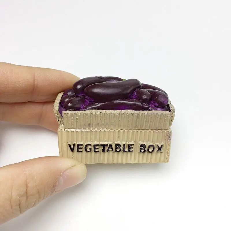 

China Shandong Eggplant Carton3d3D Simulation Magnetic Fridge Magnets High-Value Hand-Painted Home Decorations