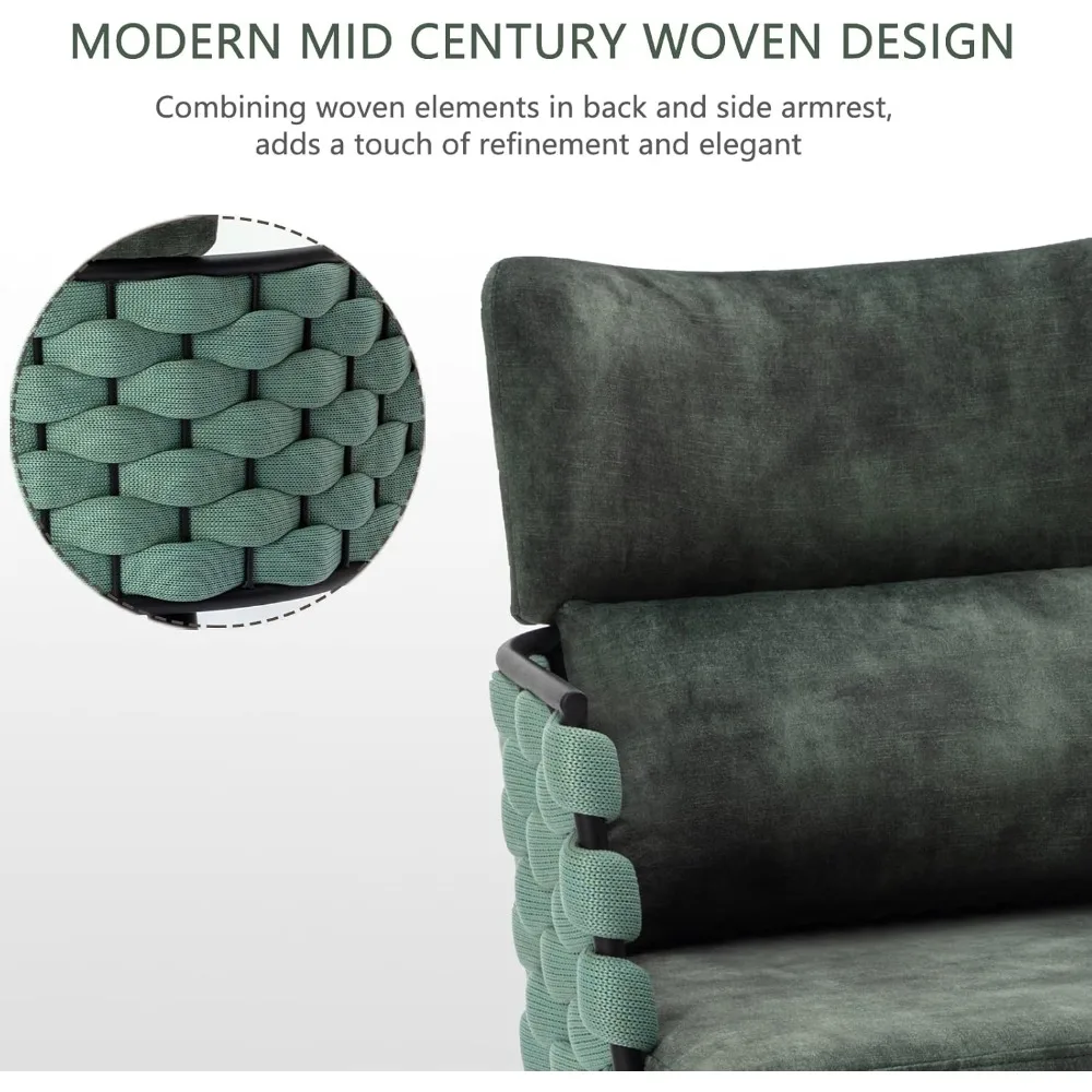 Современные обеденные стулья середины века, набор из 2 шт., плетеные кухонные стулья ручной работы, бархатные обеденные стулья с обивкой и металлическими ножками для