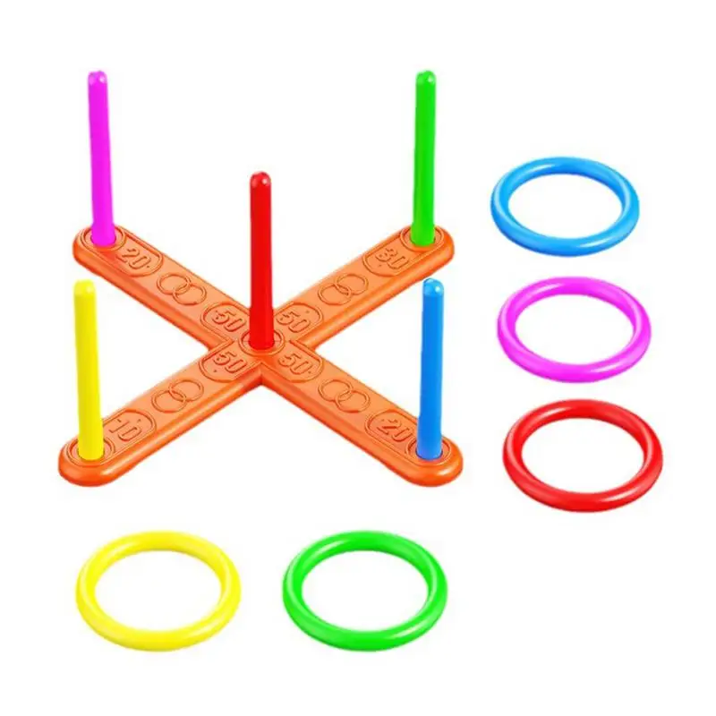 Throw Ring Toy Indoor Holiday Fun Game 5 Toss Rings Throwing Game Toy Set Family Activity Game Backyard Toys For Boys And Girls