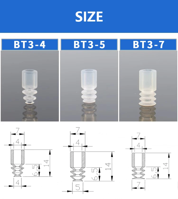 10pcs/lot Three-layer Vacuum Suction Cups BT3-4 BT3-5 BT3-7 BT3-9 BT3-10 BT3-15