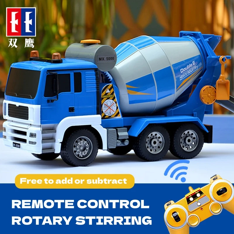Podwójny E E518 pilot betonowóz 1:20 urządzenie inżynieryjne betoniarka RC Model samochodu chłopcy zabawka dla prezenty dla dzieci