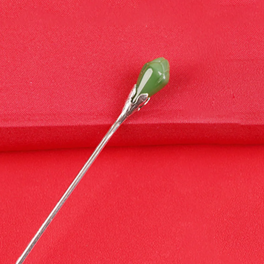 

Hairpin Holders Stick Tail Pins Minimalist Chopsticks for Women Hair Accessories Bun Metal Jade Lan Formal Wedding