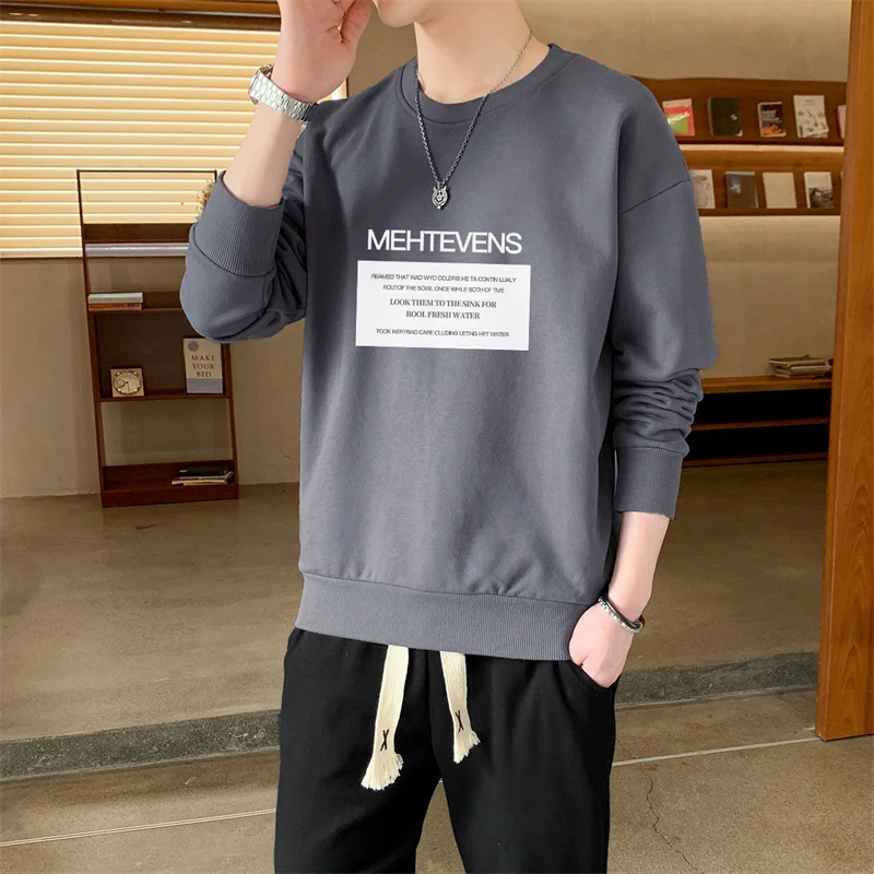 

Спортивный спортивный костюм, пуловер с буквенным принтом, брюки, уличная одежда, мужская весенняя толстовка с круглым вырезом, спортивные штаны, футболка из 2 предметов, брючный костюм