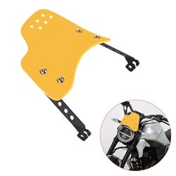 Universal Motorcycle Windshield Windscreen Wind Deflector Round Headlight For Husqvarna For Yamaha XSR For Royal Enfield Triumph
