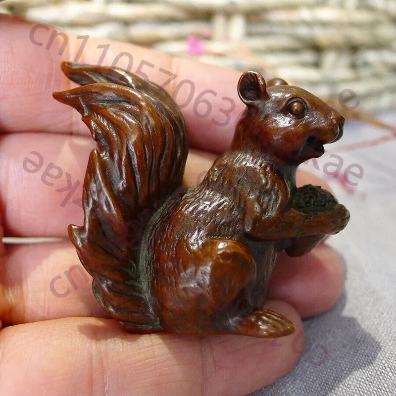 Mini Copper Insect Statue Collectable Gift Exquisite Copper Squirrel Tea Pet