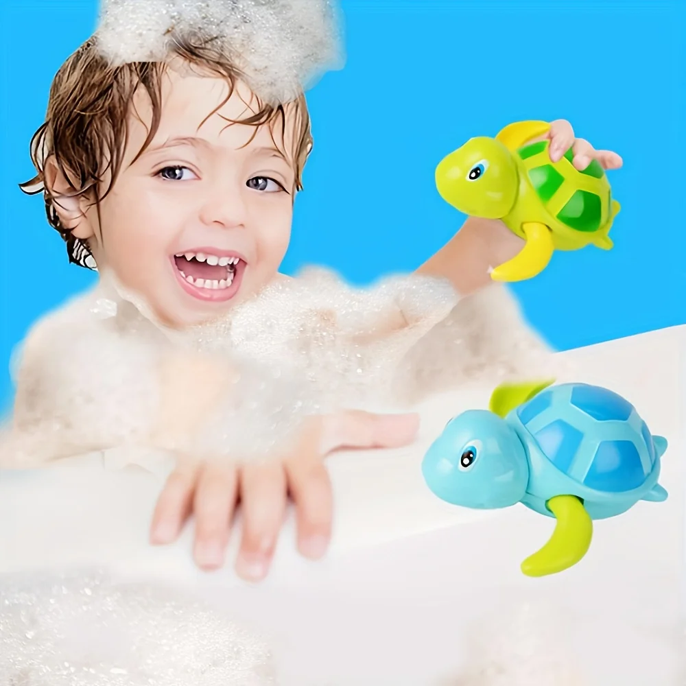 Baby Bath Toy, Swimming Turtle, Floating Wind-Up Bathtub Pool Clockwork Turtle, Kid Water Play Set, Parent-Child Interaction Toy