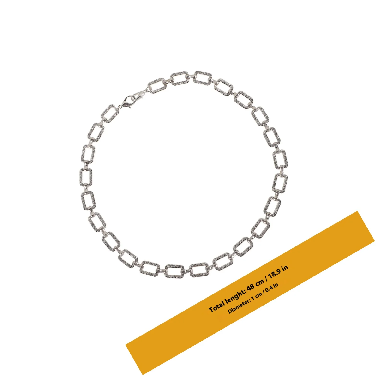 2개입 라인스톤 넓은 직사각형 크리스탈 가방 체인 DIY 교체용 핸드백 체인 스트랩 시크한 장식 액세서리