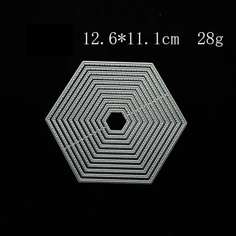 Metalen Stansmessen Scrapbooking Diamond Hexagon Die Cuts Diy Fotoalbum Uitnodiging Embossing Papieren Kaart Ambachten Kinfe Mold 2023