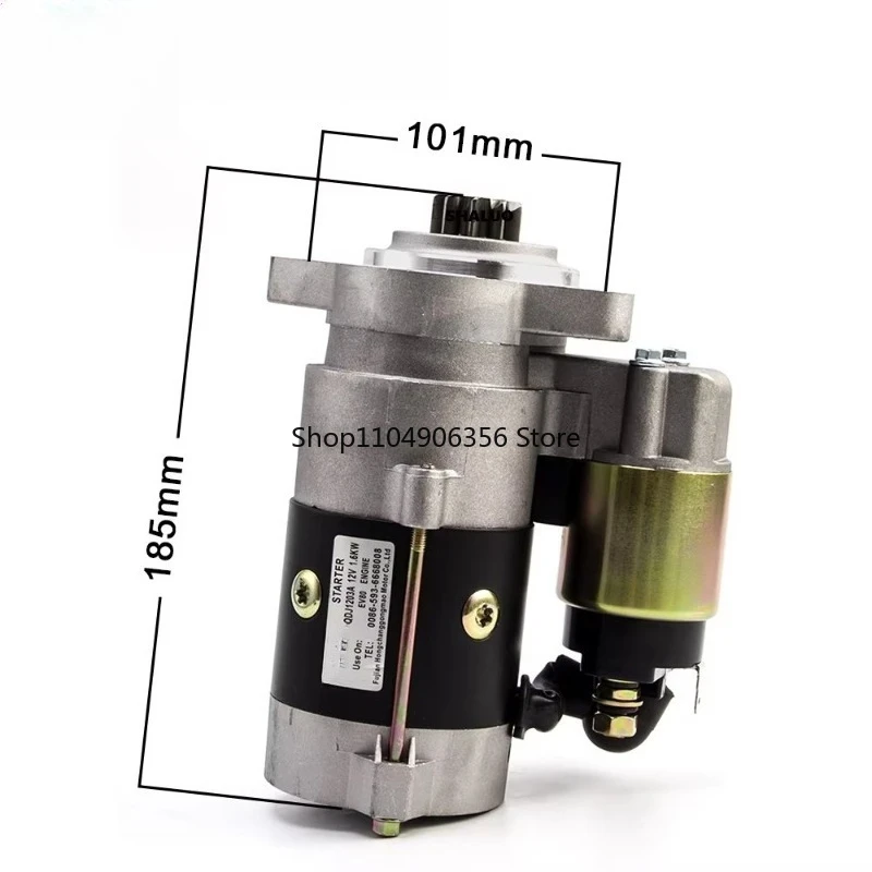 for 12V 1.6KW Generator Parts Starter Motor QDJ1203 for 2V86 2V88  For Kipor Generator Diesel Engine