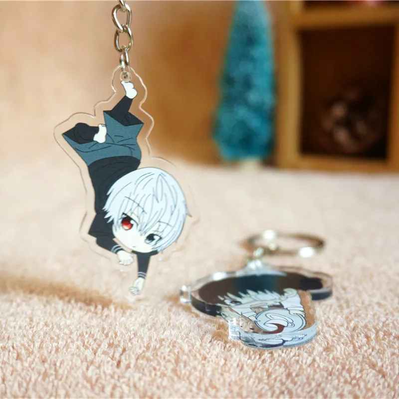 1pcs Anime Keychain  Ghoul Ken Kaneki De Llavero Keyring Doubleside Keychain Pendant Portachiavi