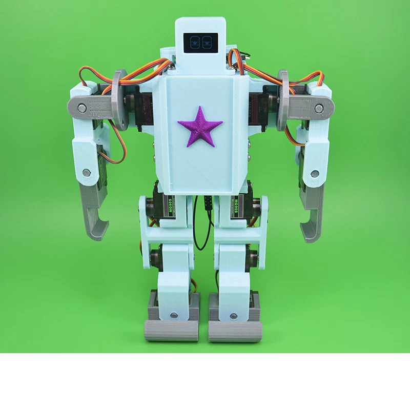 12DOF Biped Humanoid Robot can Dance Walk Control Open Source Mixly Graphical Programming Voice Robot Toy For Arduino