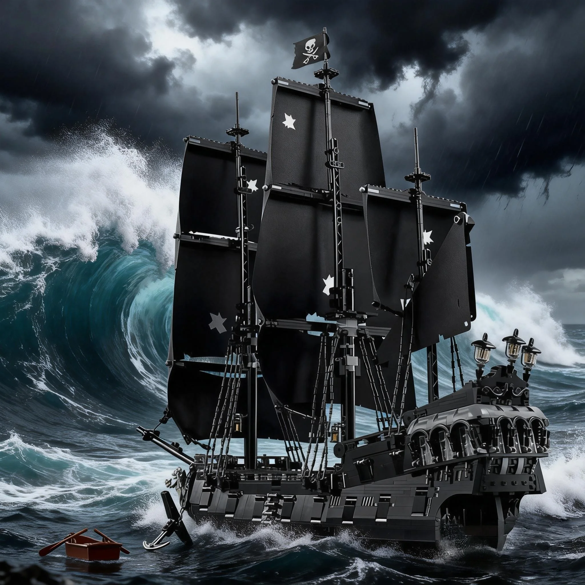 

MOC2862 pieces, Black Jack Sparrow’s Pirate Ship Creative Building Block Puzzle Toy for Kids, Christmas Gift