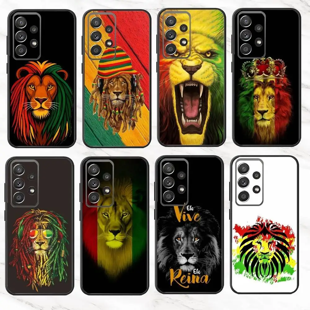 

R-Rasta Lion Phone Case For Samsung S25,S24,S21,S22,S23,S30,Ultra,S20,Plus,Fe,Note,10,9,5G Black Cover