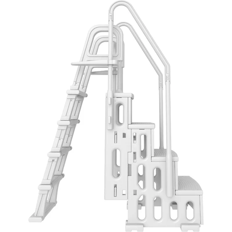 Pool Ladder, A Frame Adjustable Pool Step with Double Handrails and Non-Slip Steps for 48”-54” Above Ground and In-Ground Pools