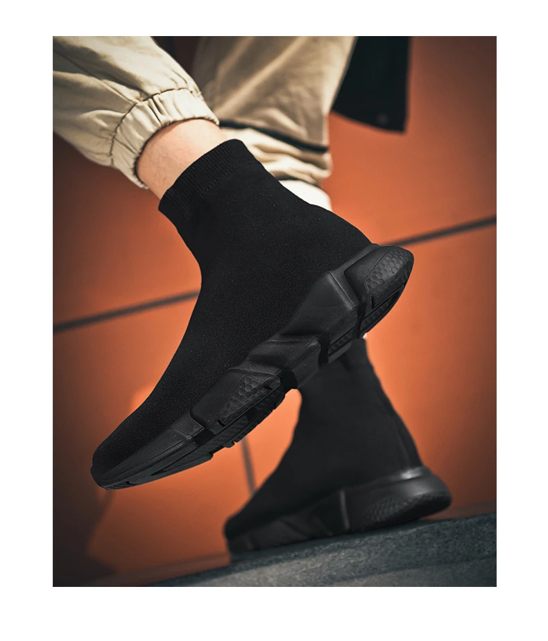 2025, schwarze High-Top-Sneaker für Herren und Damen, klassische Designer-Strick-Freizeit-Sneaker für Herren, modische, bequeme Slip-on-Sportschuhe für Damen – Detail 26
