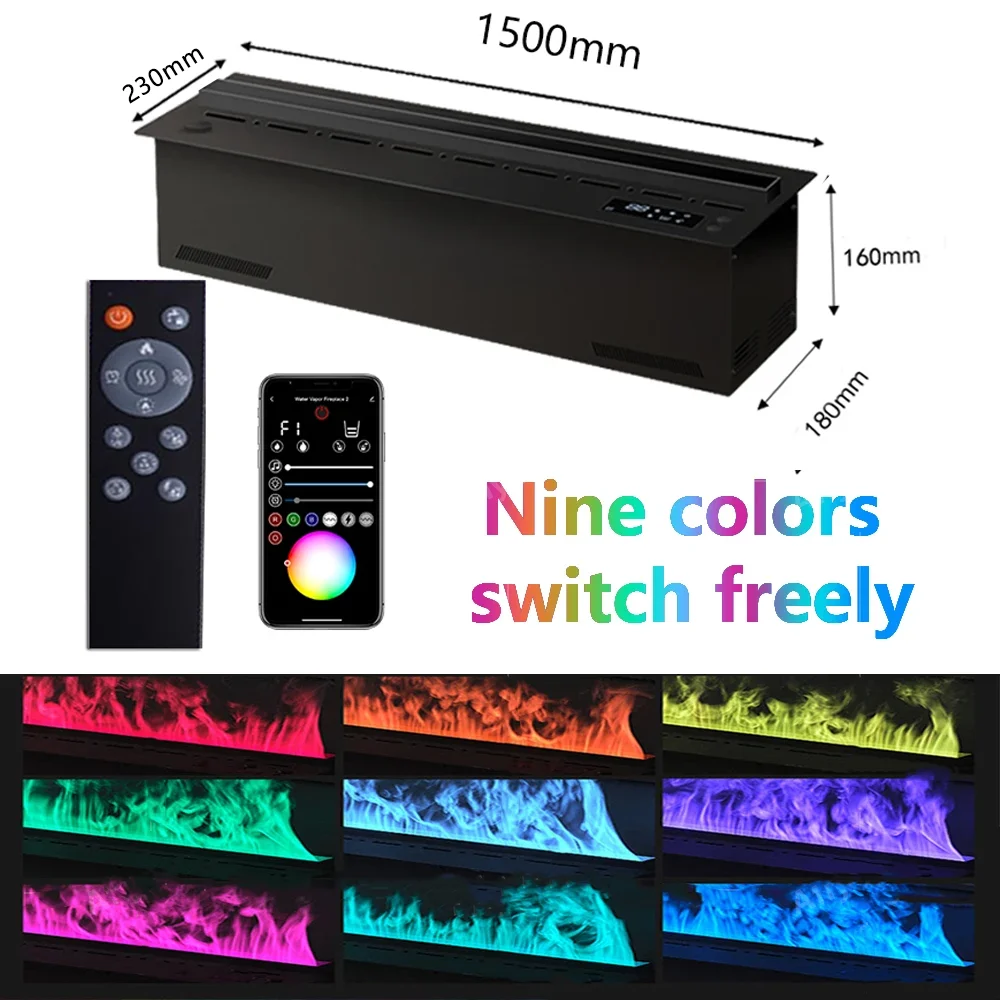 WOFAID 3D Elektrische Haard Met Afstandsbediening Aroma Luchtbevochtiger RGB Vlam Licht Haarden Kachels voor Hotel Spa Ontspanning