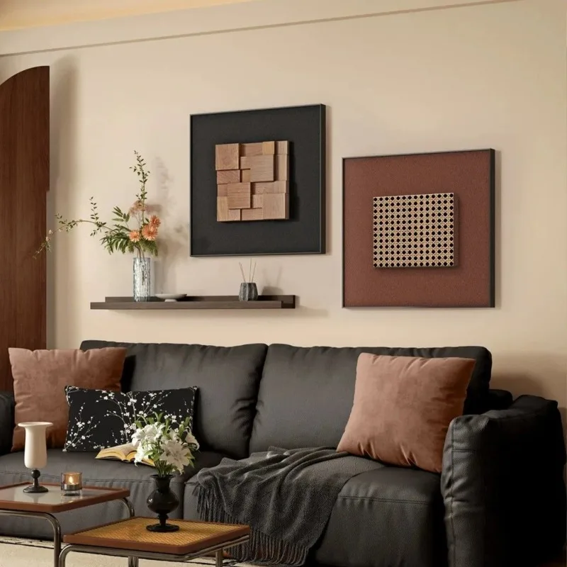 three-dimensional solid wood composite murals, living room paintings, sofa background wall decorative paintings, dining room
