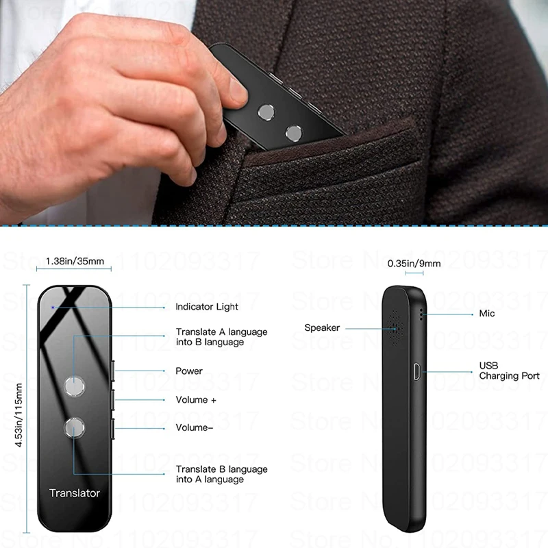 Imagem -04 - Máquina Instantânea Esperta do Tradutor da Língua Dispositivo Portátil do Tradutor da Voz do Tempo Real Inteligência Artificial Bluetooth g6 2024