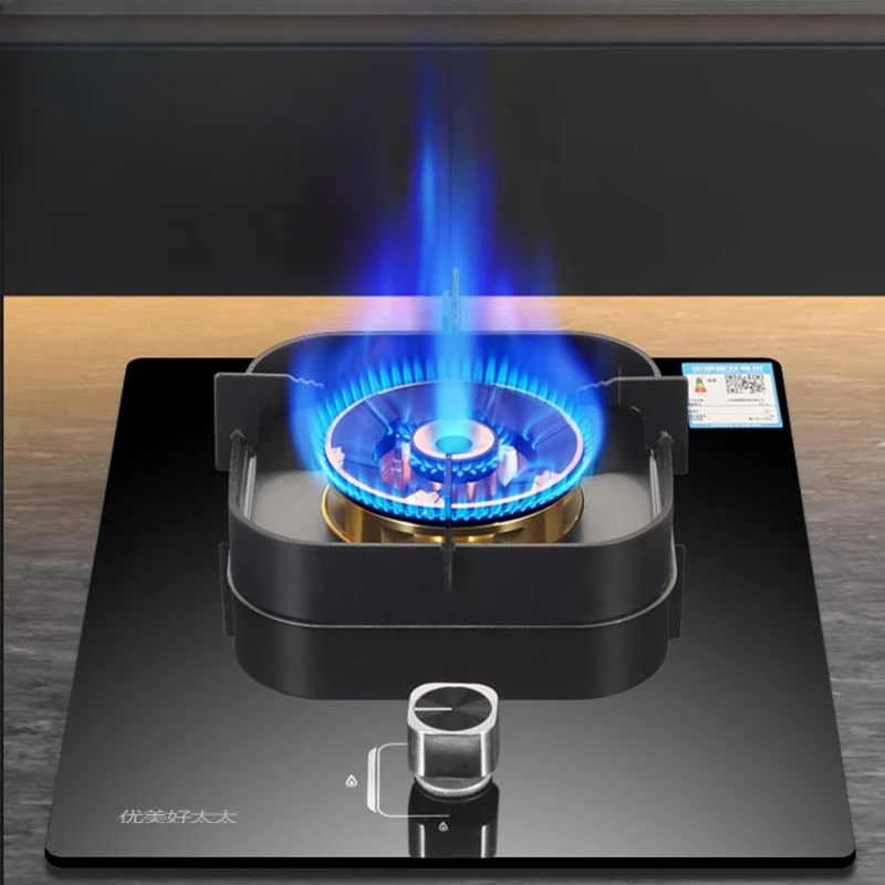 Fornello a gas a risparmio energetico con regolazione a 5 fiamme, bruciatore a gas GPL/naturale incorporato, accensione automatica con supporto in ghisa di livello commerciale