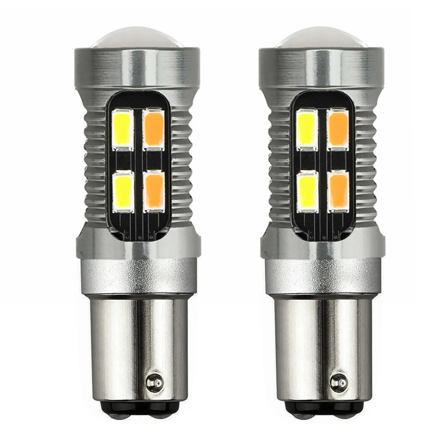 2X LED Light Dual Color Bulb 1157 BAY15D P21/5W 5630 20SMD Canbus Car Brake Reverse Lamp Turn Signal White Amber A