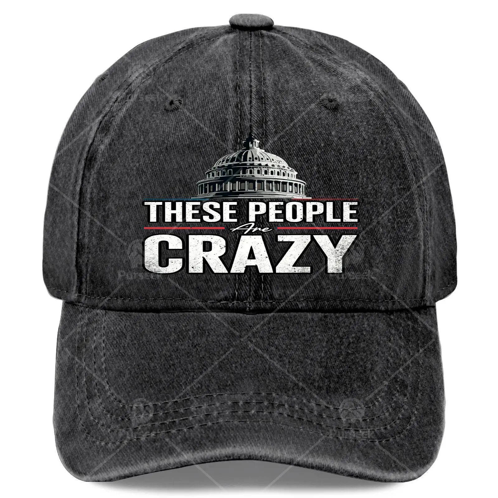 Vintage Distressed Baseball Cap - Retro Washed Full-Body Print Suitable for Christmas, Games, 4th of - Lightweight Round Cap wit