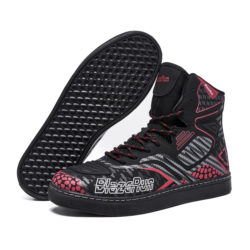 รองเท้ามอเตอร์ไซค์ผู้ชายแบบใหม่ กันน้ำ ระบายอากาศได้ดี รองเท้าบูทขี่มอเตอร์ไซค์กันลื่น สำหรับผู้ชาย