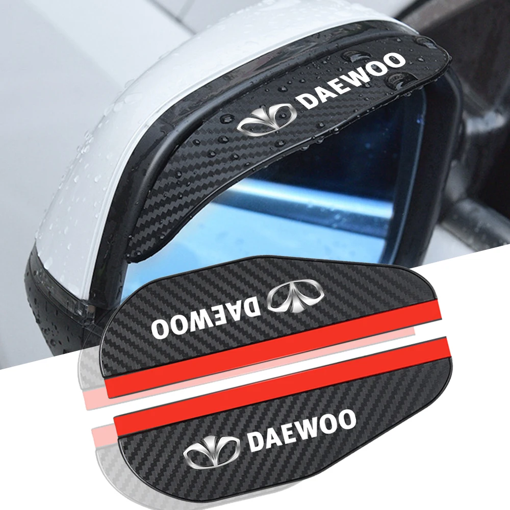 Espejo retrovisor suave para coche Yuqing, pegatina de fibra de carbono, modificación de piezas de automóvil para Daewoo Badge Winstom Espero Nexia Matiz Lanos