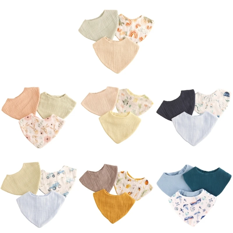 

3x Baby Burp Cloths Nursing Bibs Kid Infant Newborn Bandana Drool Bibs