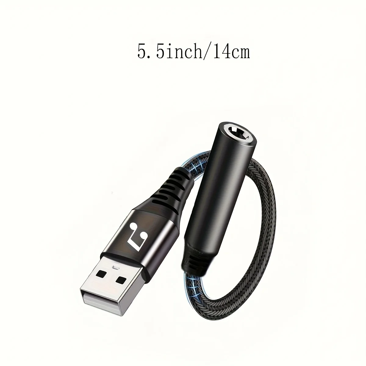 USB to 3.5mm Jack Audio Adapter USB to Aux Cable Adapter Circular Hole Suitable For Microphone PC Laptop