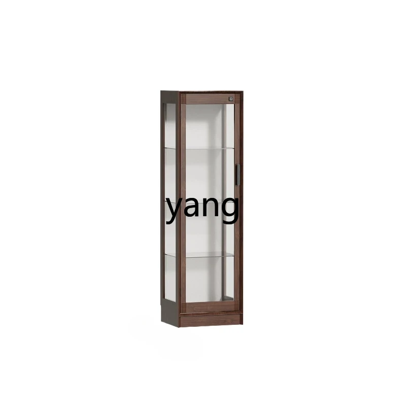 XYY solid wood figure blind box display cabinet, living room transparent glass dustproof display wine cabinet