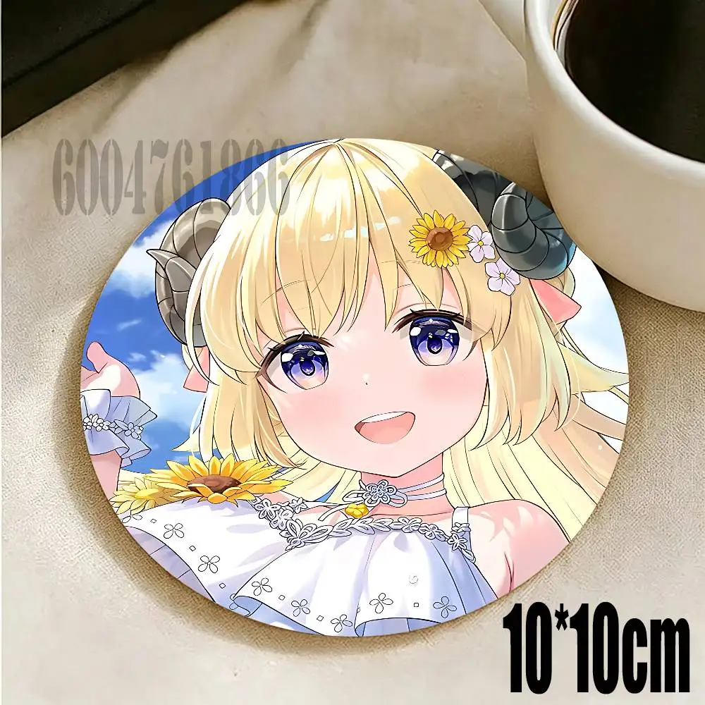 W-Watame Round Wooden Coaster Decorative Coffee Cup for Use in Coffee Shops Bars 4