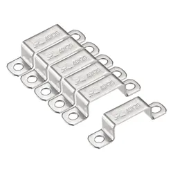 Uxcell 6Pcs U Shaped Connector Bracket 18 x 41.5mm 304 Stainless Steel for Door Closed Bar Holder Strut Channel