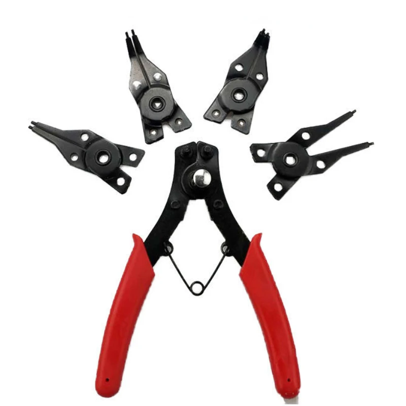 Multi-crimp detachable chuck fixed circlip pliers multi-function set snap ring pliers 4-in-1 multi-function circlip pliers