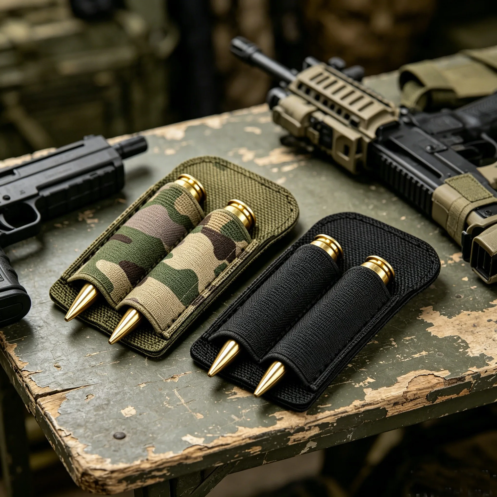 2 Hole Tactical Magic Patch 2-Round Ammo Shell Holder 7.62 Bullet Magazine Hunting Accessories Quick Detachable Storage Pouch