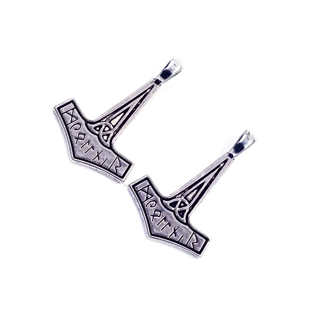 

100PCS Antique Silver Tone Thor's Hammer Charm Pendants 37x25mm Handicrafts Making Accessories DIY Jewelry Supplies