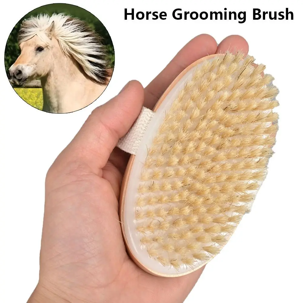 1Pcs New Shedding Horse Grooming Brush Hair Detangling Handheld Horse Hair Scrapers Wooden Cleaning Tool for Daily Grooming