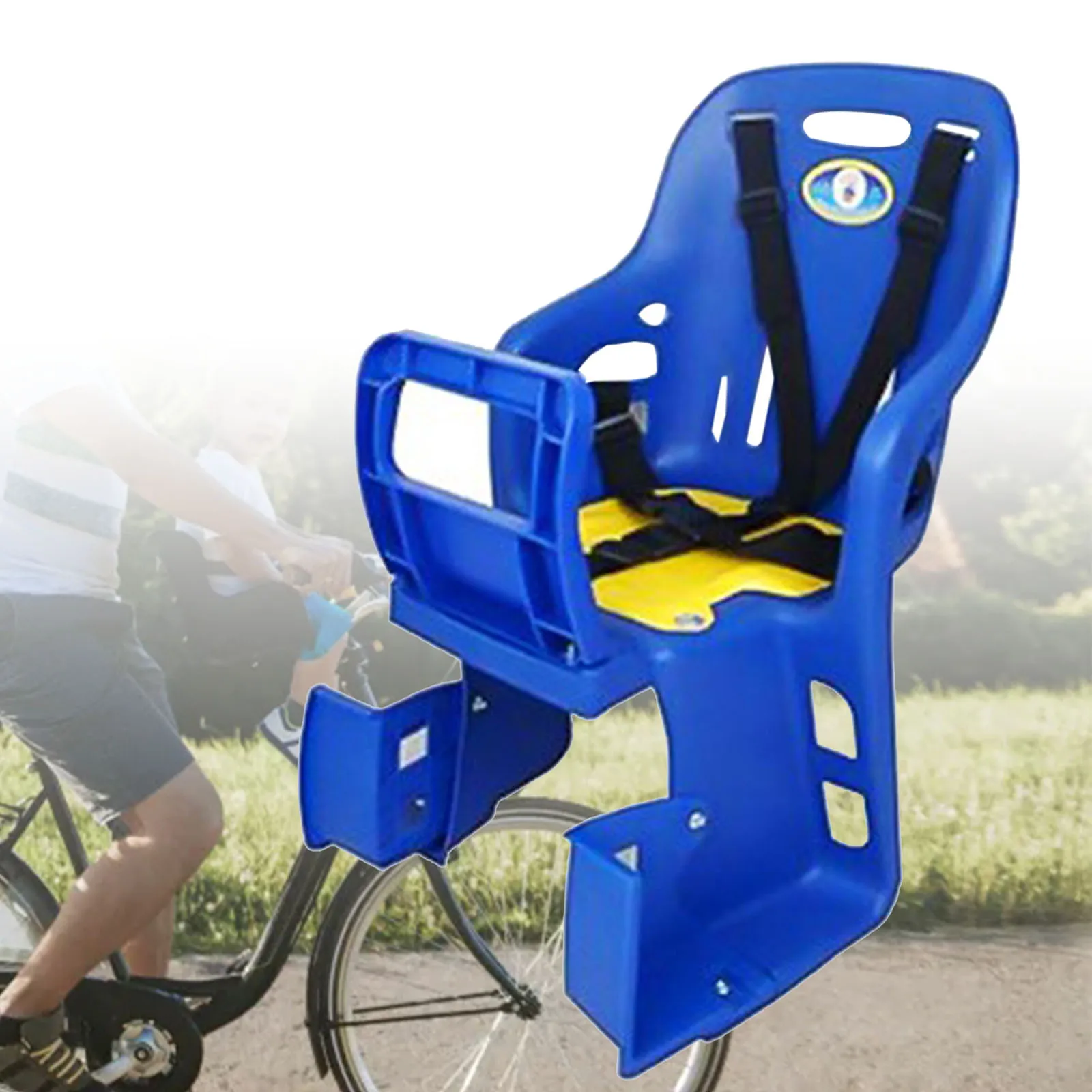 Kids Bike Seat with Handrail Children Bicycle Back Seat Child Bicycle Rear Seat Bike Child Carrier for Most Bicycle Rear Frames