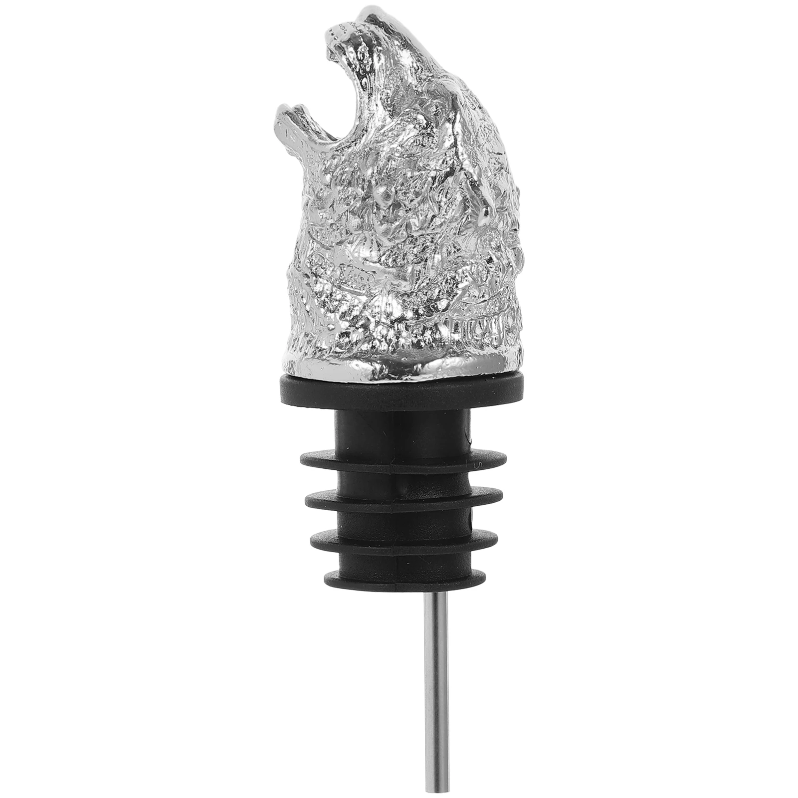 

Tiger Pourer Silver Bottle Fresh Keeping Dispenser Animal Decorative Spout For Liquor Bottles Multi Functional